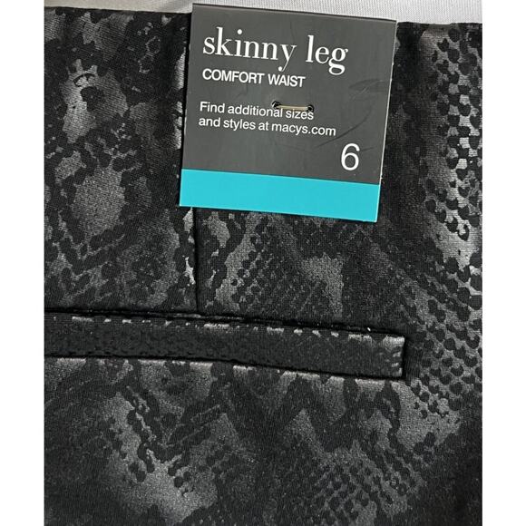 ALFANI Women's Snake Skin Print Skinny Leg Pants Size 6 Black NEW - Picture 6 of 7